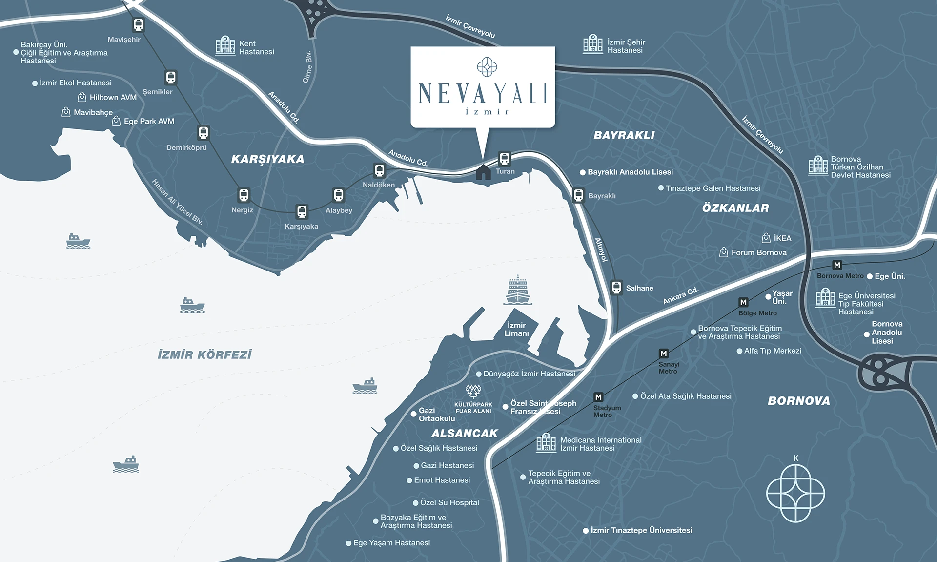 Neva Yalı İzmir lokasyon haritası