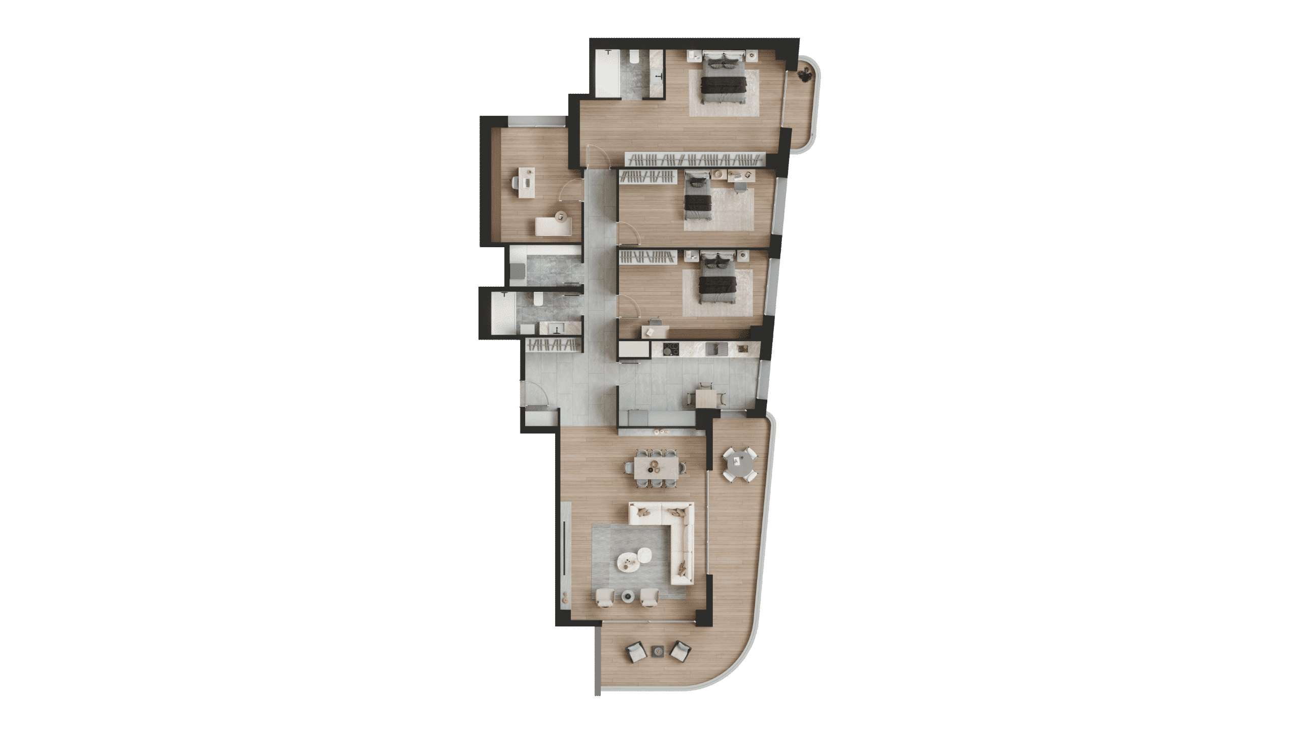 A ve C Blokları Kuzey Doğu Tip A 4+1 Satılık Daire Planı